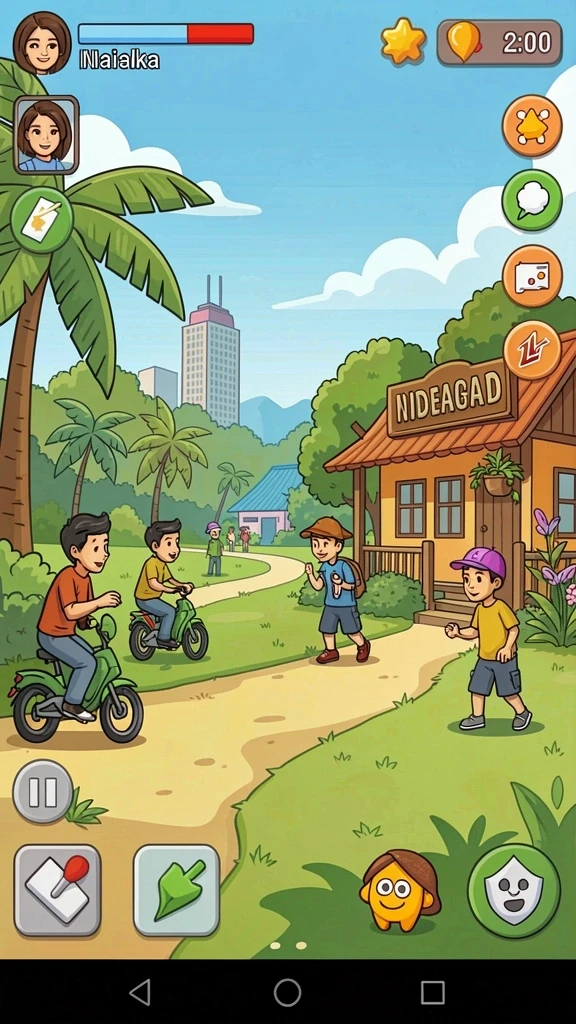 rvip2 - Tampilan level pertama yang penuh warna dan menarik.