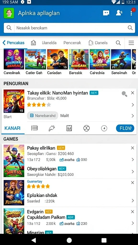 v07 - Antarmuka yang menarik saat memulai permainan.